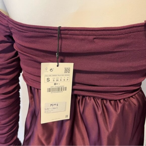 New With Tag Zara Combination Knit Mini Dress Size S - Picture 6 of 10